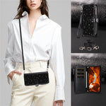 ASUWISH For Samsung Galaxy S23 Ultra Case 10 Card Holder Glitter Leather Phone Cover with Crossbody Strap