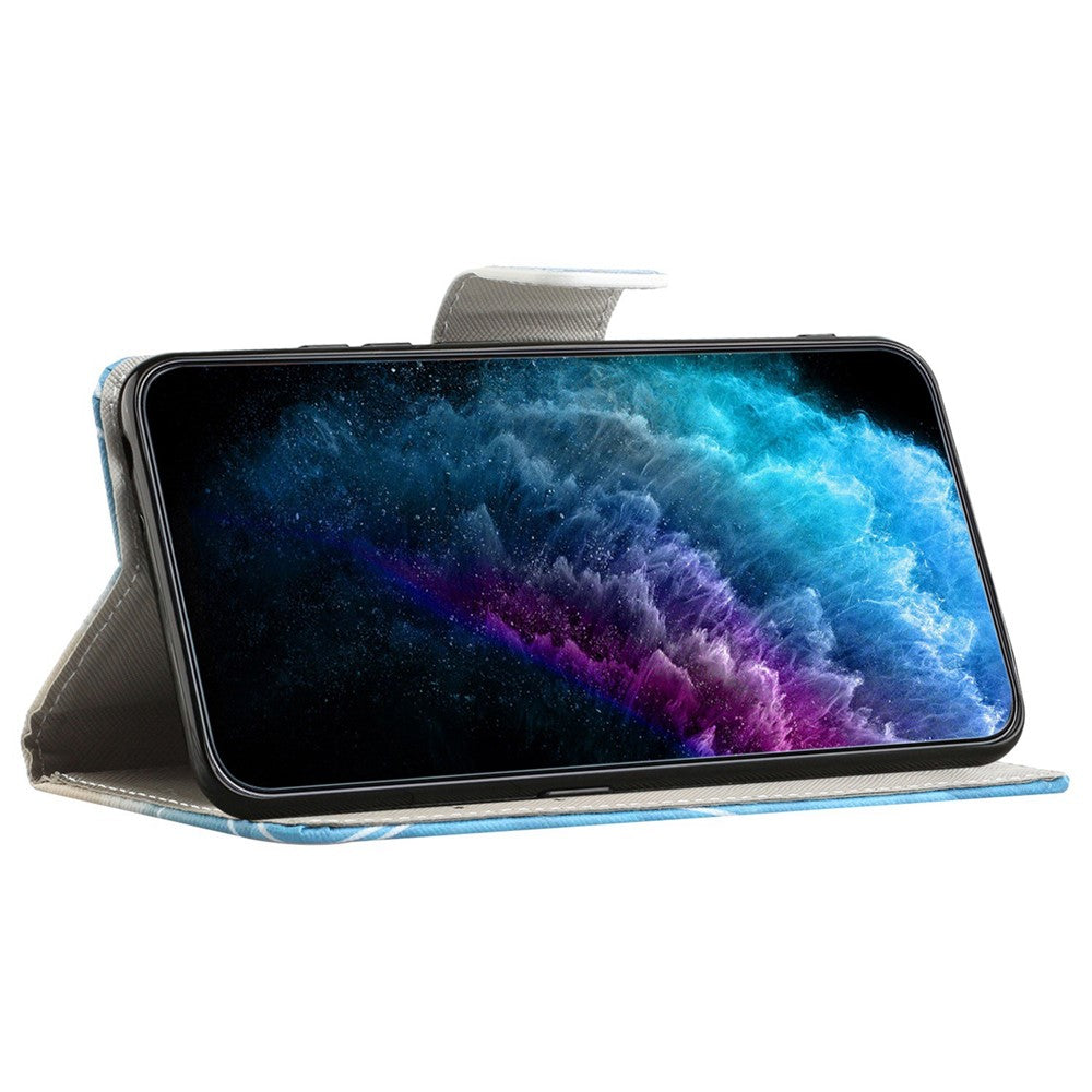For Samsung Galaxy S23 Cross Texture PU Leather Flip Stand Wallet Case Pattern Printing Protector Cover