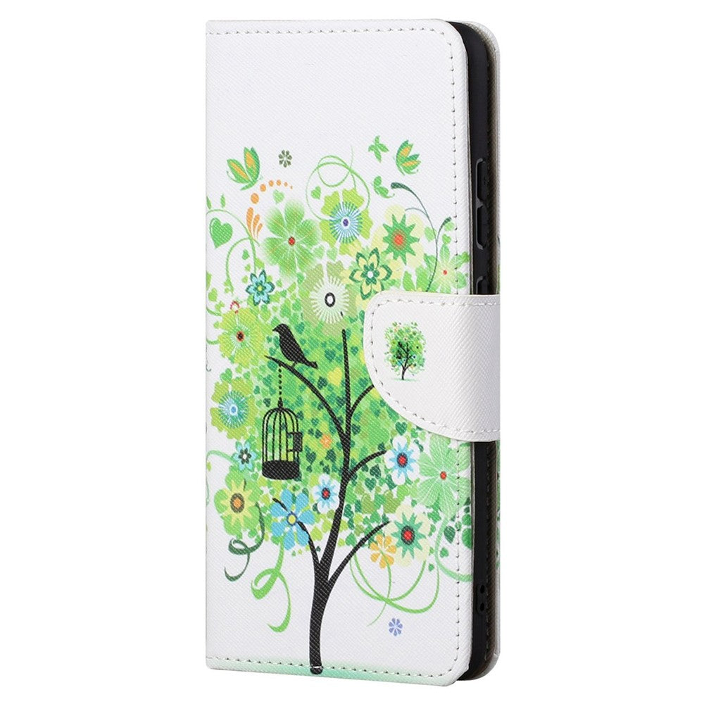 For Samsung Galaxy S23 Cross Texture PU Leather Flip Stand Wallet Case Pattern Printing Protector Cover
