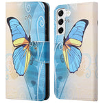 For Samsung Galaxy S23 Cross Texture PU Leather Flip Stand Wallet Case Pattern Printing Protector Cover