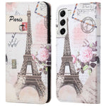 For Samsung Galaxy S23 Cross Texture PU Leather Flip Stand Wallet Case Pattern Printing Protector Cover