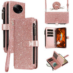 ASUWISH Phone Case For Xiaomi Poco C61 4G  /  Redmi A3 4G  /  Redmi A3x 4G 10 Card Holder Glitter Leather Cover with Crossbody Strap