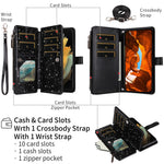 ASUWISH For Honor Magic6 Lite 5G  /  X9b 5G Case 10 Card Holder Glitter Leather Phone Cover with Crossbody Strap