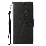 Samsung Galaxy S23 Fjärilsblomma Präglat PU-läder mobilskal Plånbok Handsfree-stativ Smartphone-fodral