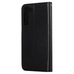 Samsung Galaxy S23 Fjärilsblomma Präglat PU-läder mobilskal Plånbok Handsfree-stativ Smartphone-fodral