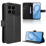 For Xiaomi Poco F8 Pro 5G / Redmi K90 5G Leather Wallet Case with Strap Diamond Texture Phone Cover