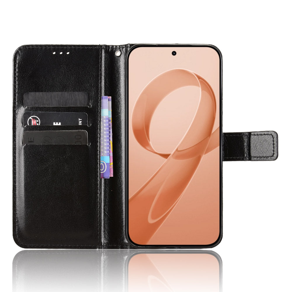 For Xiaomi Poco F8 Ultra / Redmi K90 Pro Max 5G PU Leather Case with Strap Crazy Horse Texture Phone Wallet Cover