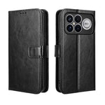 For Xiaomi Poco F8 Ultra / Redmi K90 Pro Max 5G PU Leather Case with Strap Crazy Horse Texture Phone Wallet Cover