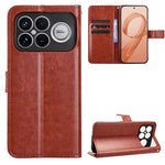 For Xiaomi Poco F8 Ultra / Redmi K90 Pro Max 5G PU Leather Case with Strap Crazy Horse Texture Phone Wallet Cover