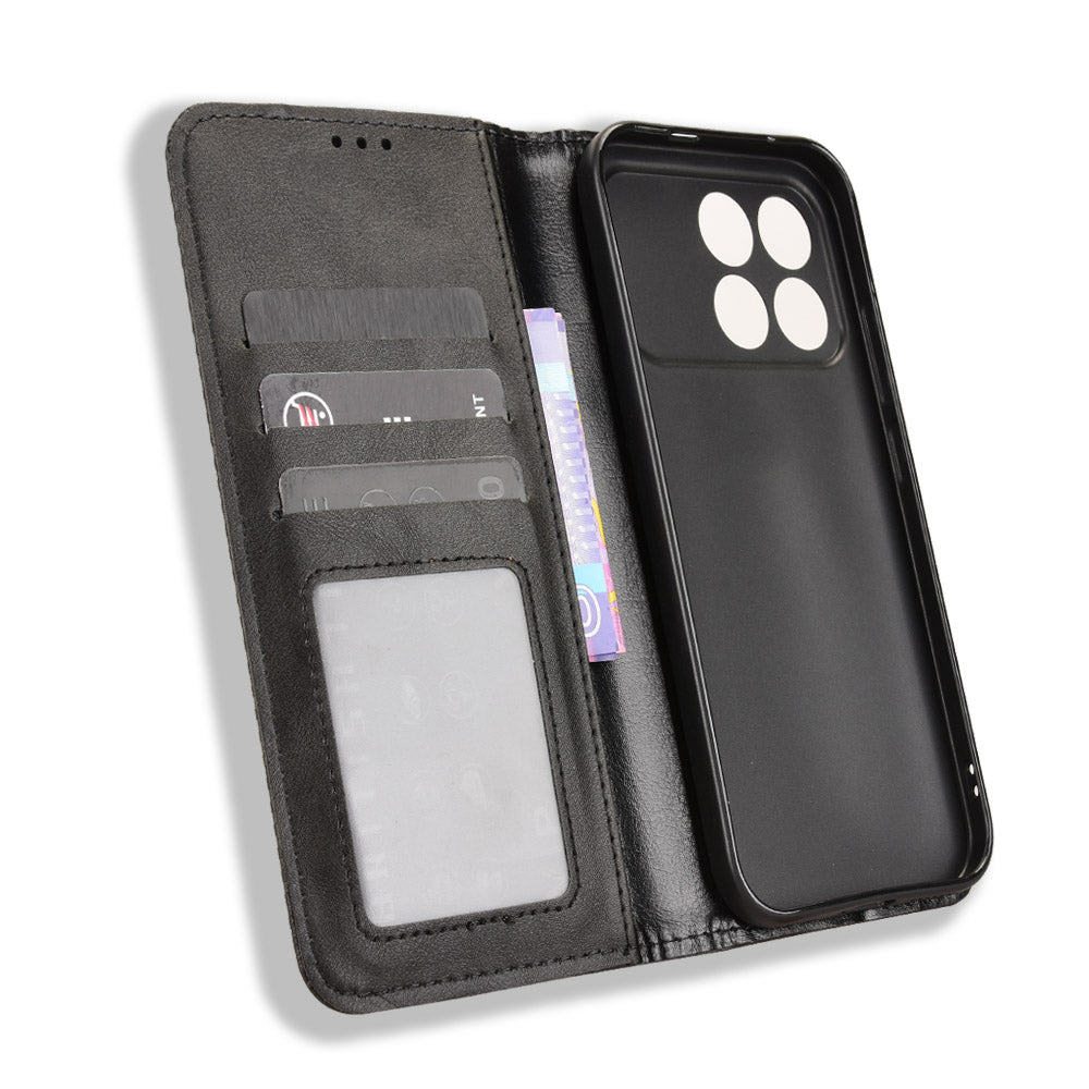 For Xiaomi Poco F8 Pro 5G / Redmi K90 5G Leather Case Wallet Stand Retro Texture Phone Cover