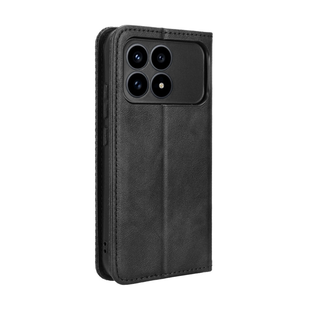 For Xiaomi Poco F8 Pro 5G / Redmi K90 5G Leather Case Wallet Stand Retro Texture Phone Cover