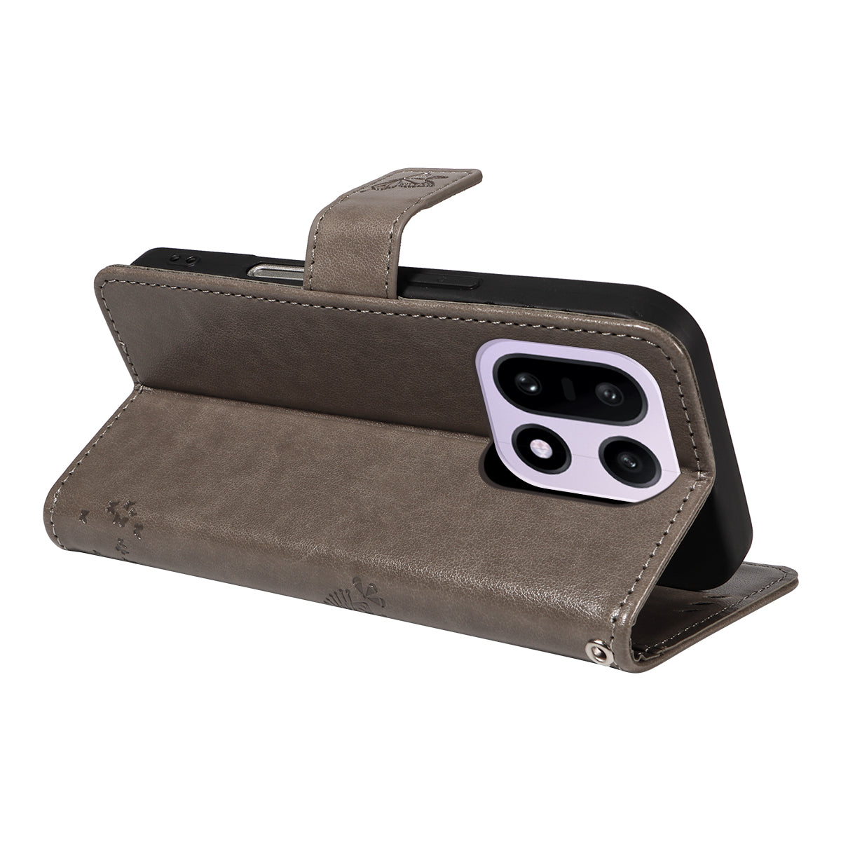 For OnePlus 15 5G Phone Case with Stand Cat Tree Pattern Leather Wallet Mobile Cover