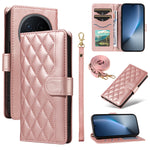 For Honor Magic8 5G Wallet Case Rhombus Leather Phone Cover with Strap