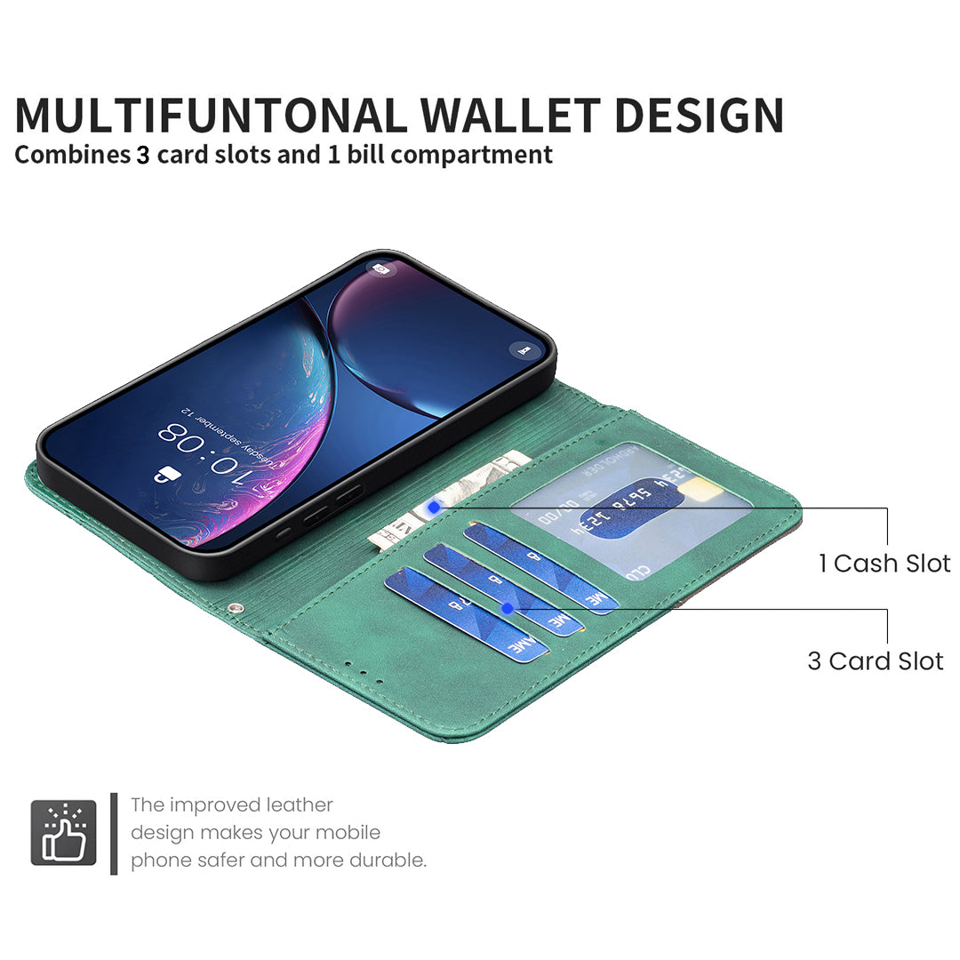 BINFEN COLOR For Xiaomi Redmi Note 15 Pro 5G (Global) Phone Case  Wallet Stand Geometry Imprinted Leather Cover