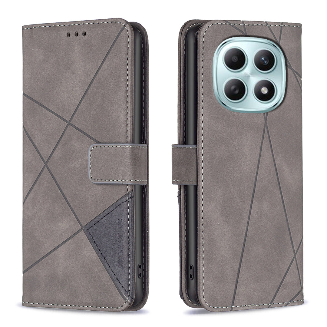 BINFEN COLOR For Xiaomi Redmi Note 15 Pro 5G (Global) Phone Case  Wallet Stand Geometry Imprinted Leather Cover