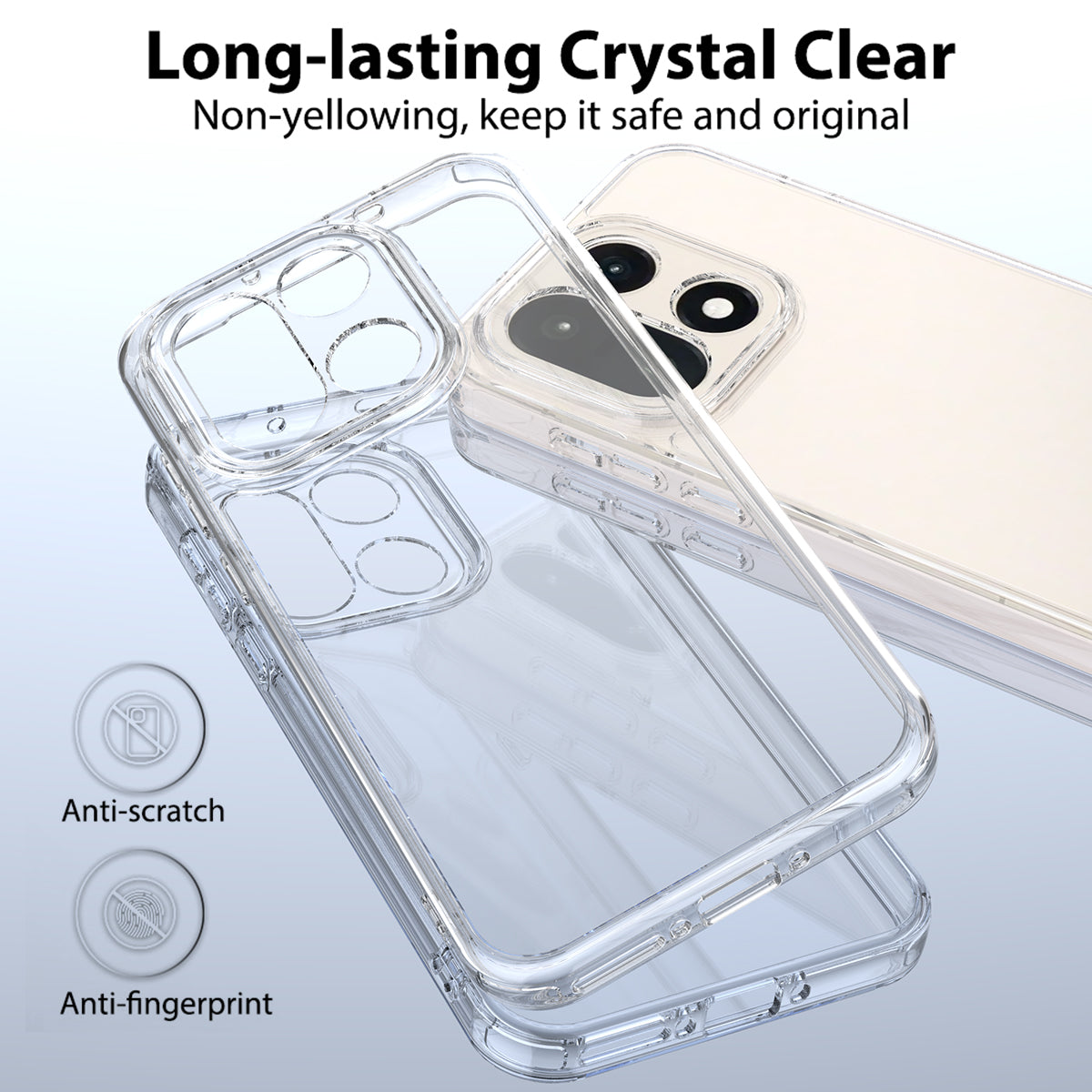 For OnePlus 15 5G Clear Phone Case TPU+Acrylic Shockproof Phone Back Cover