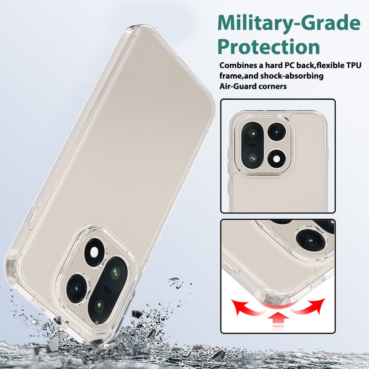 For OnePlus 15 5G Clear Phone Case TPU+Acrylic Shockproof Phone Back Cover