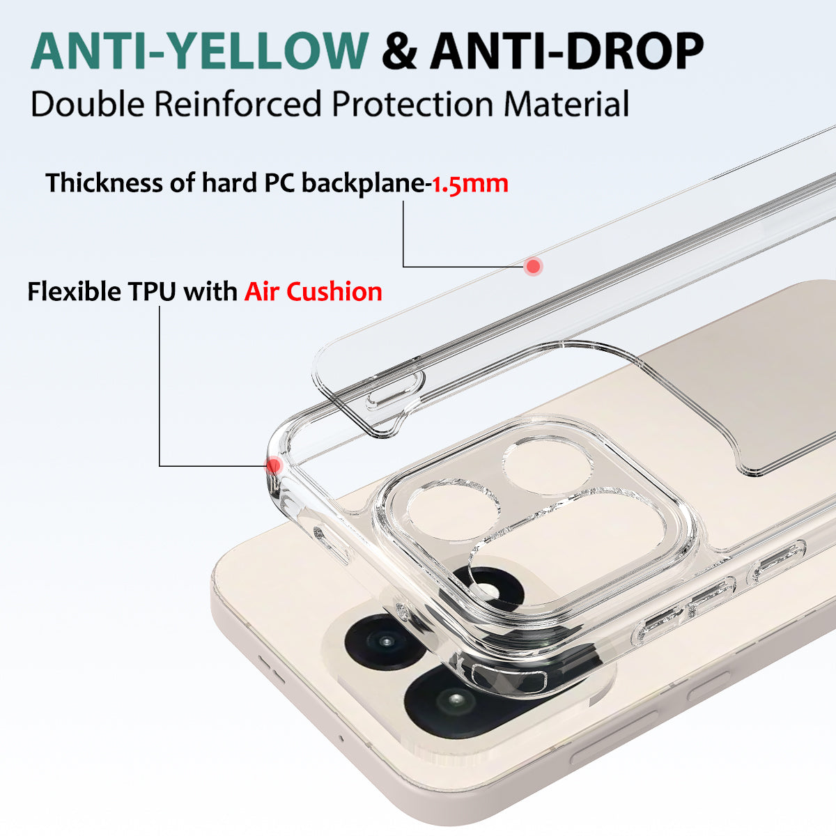 For OnePlus 15 5G Clear Phone Case TPU+Acrylic Shockproof Phone Back Cover