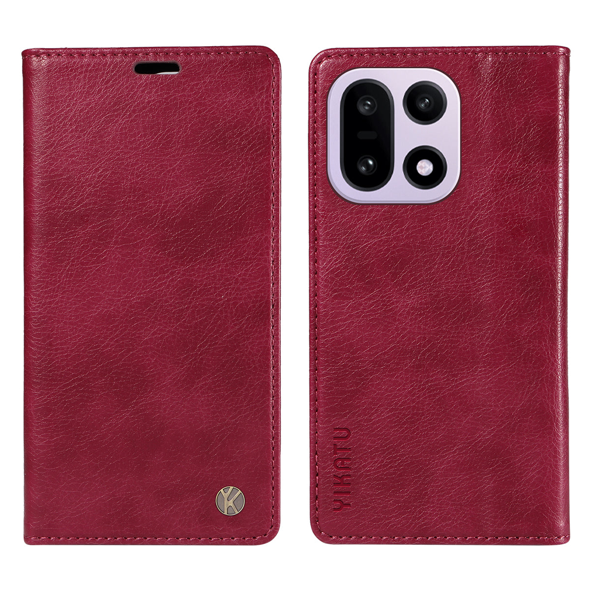 YIKATU För OnePlus 15 5G Plånboksfodral YK-006 Magnetisk Stängning Lädermobilfodral Litchitextur