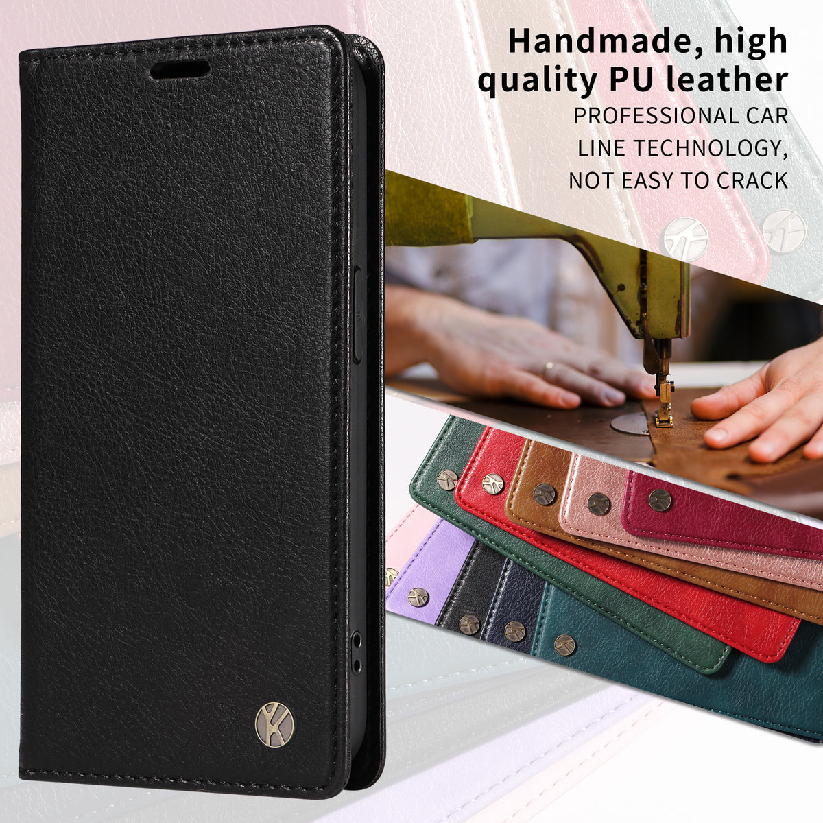 YIKATU For Honor Magic8 5G Wallet Case  YK-006 Magnetic Closure Leather Phone Cover Litchi Texture