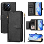 For Honor 400 Smart 5G Case Zipper Pocket Multiple Card Slots Leather Phone Cover