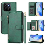 For Honor 400 Smart 5G Case Zipper Pocket Multiple Card Slots Leather Phone Cover