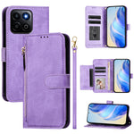 For Honor 400 Smart 5G Case Zipper Pocket Multiple Card Slots Leather Phone Cover
