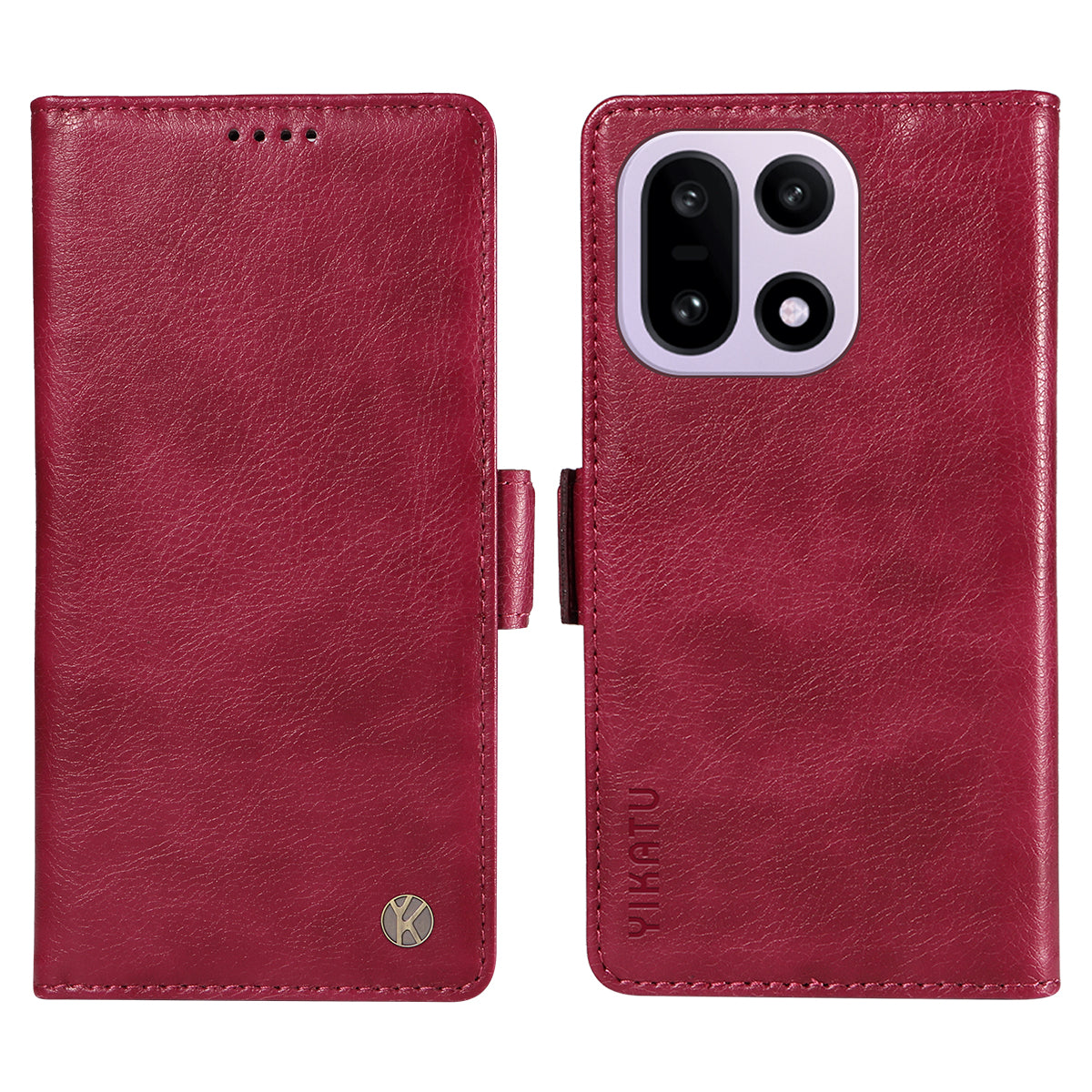 YIKATU För OnePlus 15 5G Skal YK-007 Litchi Texture PU Läder Plånboksfodral