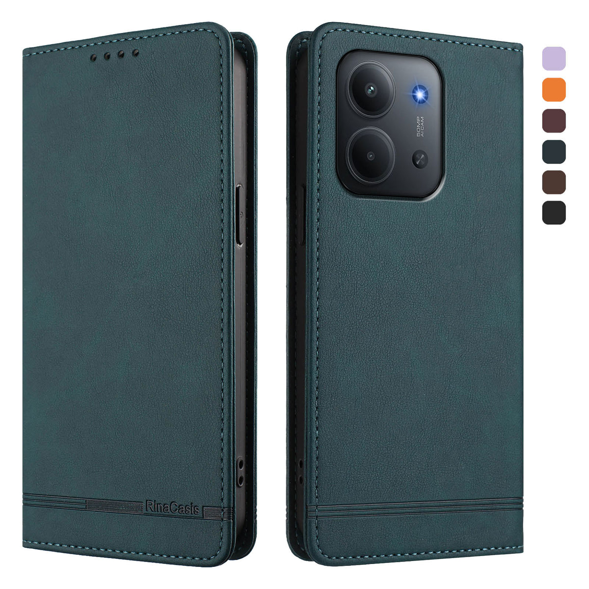 Xiaomi Redmi 15C 5G (EU) (173mm) / Xiaomi Redmi 15C 4G (EU) (173mm) skal RINACASIS RC23 RFID-blockerande plånboksfodral i PU-läder