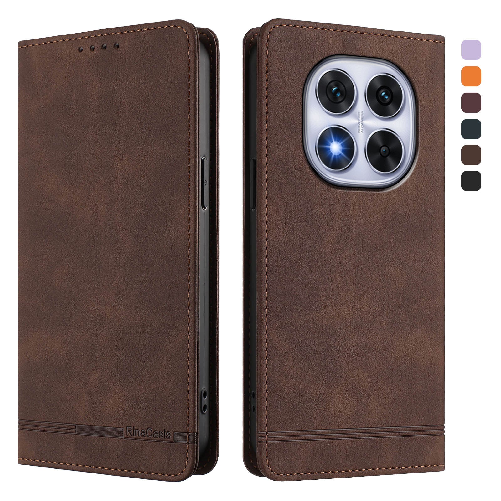 Xiaomi Redmi Note 14 Pro+ 5G / Xiaomi Poco X7 5G / Xiaomi Redmi Note 14 Pro 5G-skal RINACASIS RC23 RFID-blockerande plånboksfodral i PU-läder