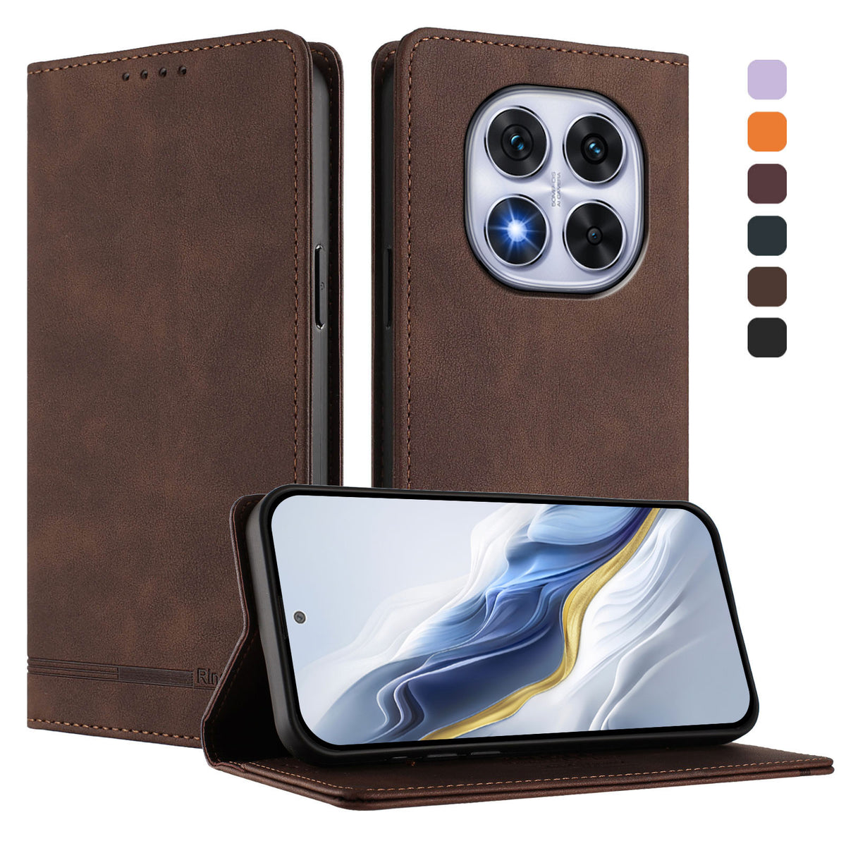 For Xiaomi Redmi Note 14 Pro+ 5G / Xiaomi Poco X7 5G / Xiaomi Redmi Note 14 Pro 5G Case RINACASIS RC23 RFID Blocking Wallet Stand PU Leather Phone Cover