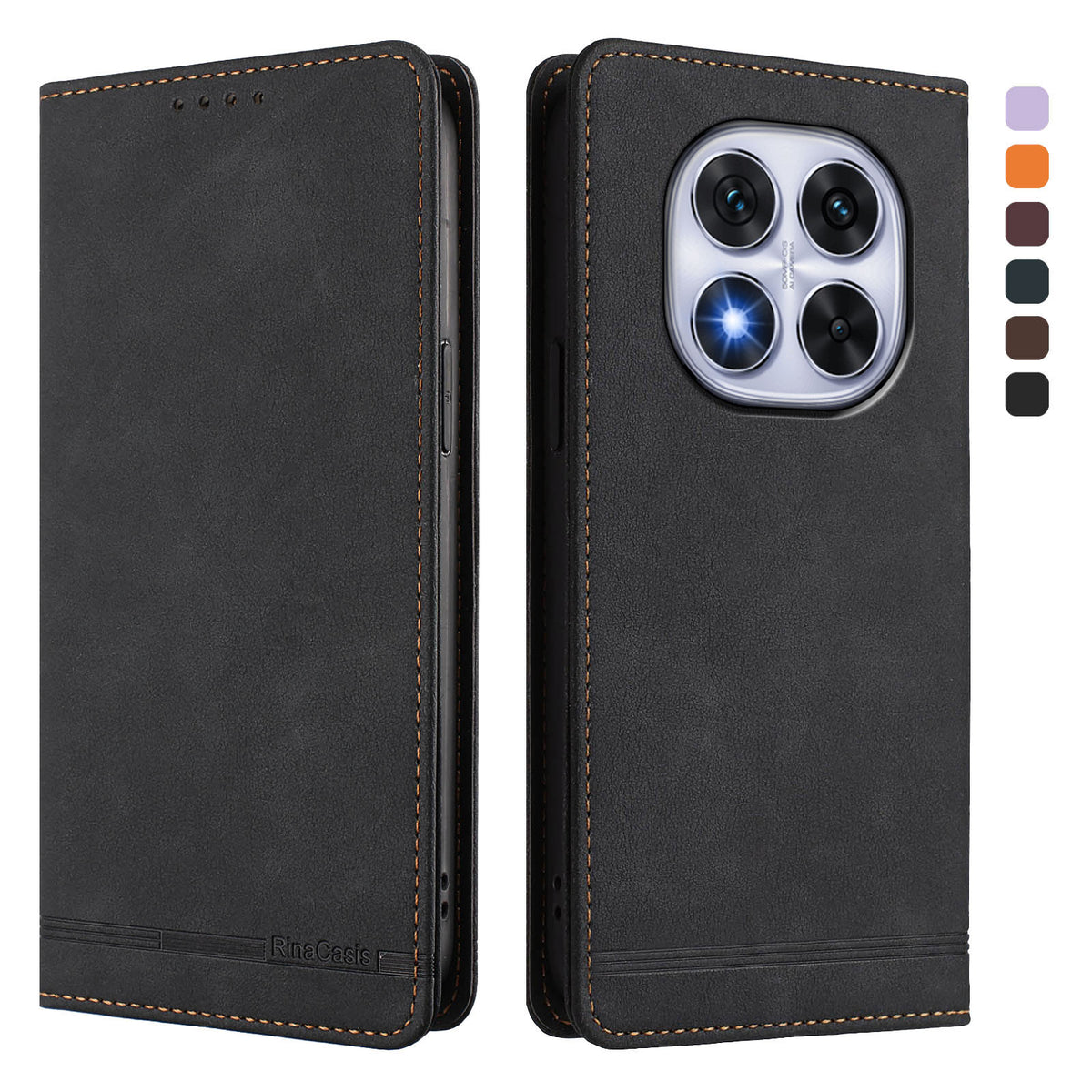 For Xiaomi Redmi Note 14 Pro+ 5G / Xiaomi Poco X7 5G / Xiaomi Redmi Note 14 Pro 5G Case RINACASIS RC23 RFID Blocking Wallet Stand PU Leather Phone Cover