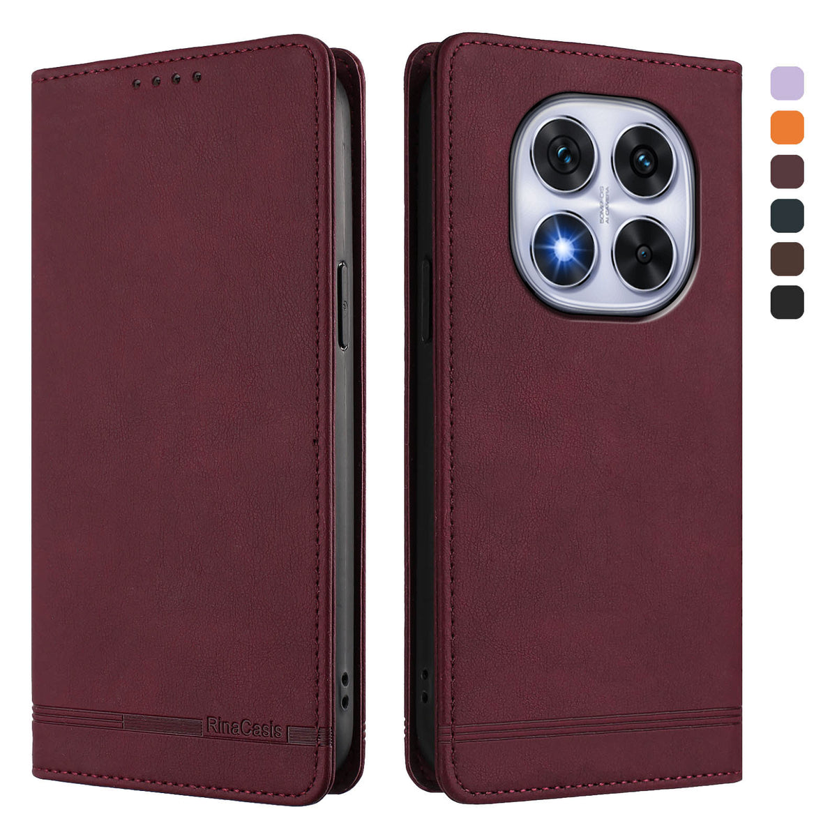 For Xiaomi Redmi Note 14 Pro+ 5G / Xiaomi Poco X7 5G / Xiaomi Redmi Note 14 Pro 5G Case RINACASIS RC23 RFID Blocking Wallet Stand PU Leather Phone Cover