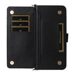 For Oppo Find X9 Pro 5G Leather Case Stand Wallet Phone Cover with Shoulder / Wrist Strap