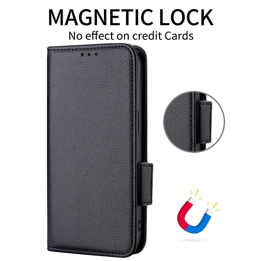For Oppo Find X9 Pro 5G Case Litchi Texture Wallet Leather Phone Cover with Wrist Strap