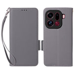 For Oppo Find X9 Pro 5G Case Litchi Texture Wallet Leather Phone Cover with Wrist Strap