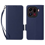 For Oppo Find X9 Pro 5G Case Litchi Texture Wallet Leather Phone Cover with Wrist Strap