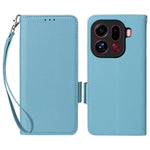 For Oppo Find X9 Pro 5G Case Litchi Texture Wallet Leather Phone Cover with Wrist Strap
