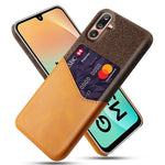 For Samsung Galaxy M36 5G Case PU Leather Cloth Texture Hard PC Phone Cover with Card Holder