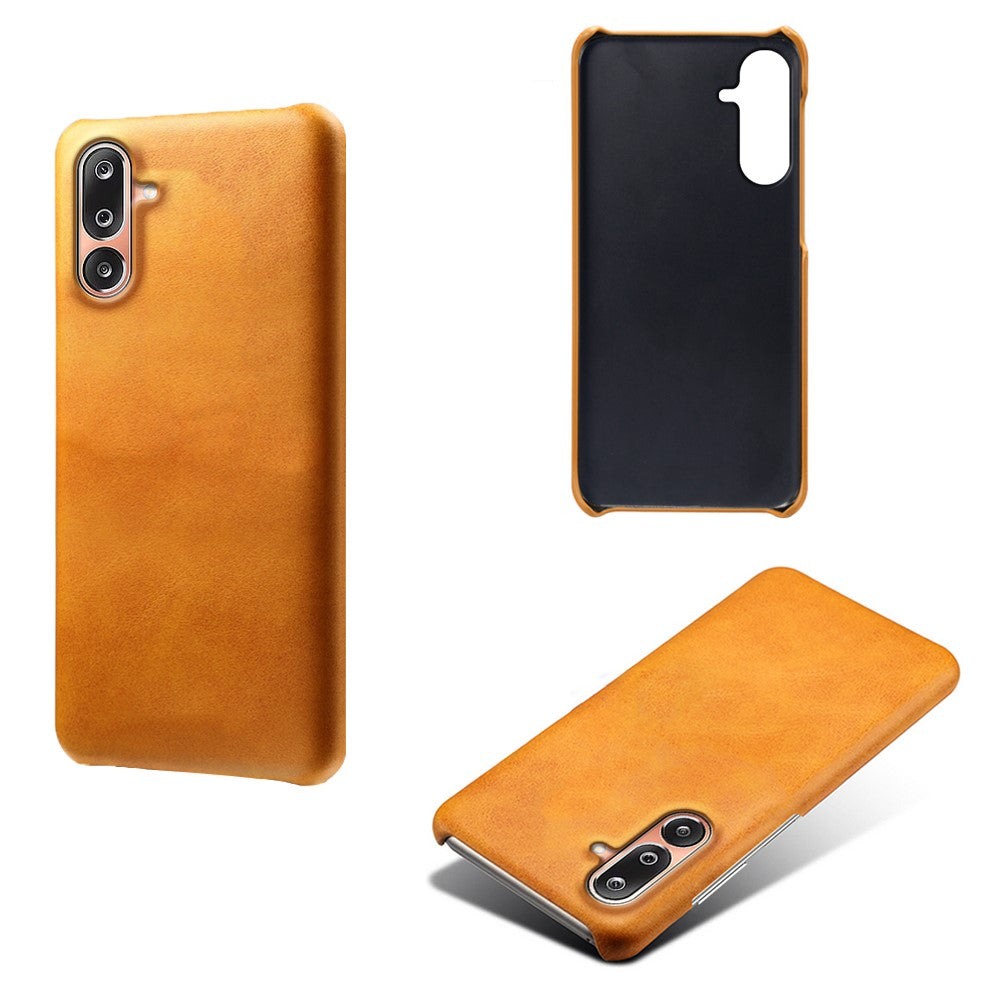 For Samsung Galaxy M36 5G Case Calf Texture PU Leather Hard PC Protective Phone Cover
