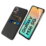 For Samsung Galaxy M36 5G Case Cloth + Hard PC Phone Cover with Dual Card Slots