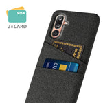 For Samsung Galaxy M36 5G Case Cloth + Hard PC Phone Cover with Dual Card Slots