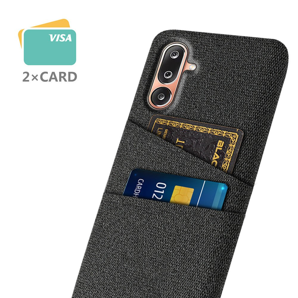 For Samsung Galaxy M36 5G Case Cloth + Hard PC Phone Cover with Dual Card Slots
