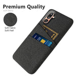 For Samsung Galaxy M36 5G Case Cloth + Hard PC Phone Cover with Dual Card Slots