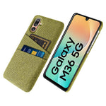 For Samsung Galaxy M36 5G Case Cloth + Hard PC Phone Cover with Dual Card Slots