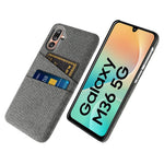For Samsung Galaxy M36 5G Case Cloth + Hard PC Phone Cover with Dual Card Slots