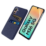 For Samsung Galaxy M36 5G Case Cloth + Hard PC Phone Cover with Dual Card Slots