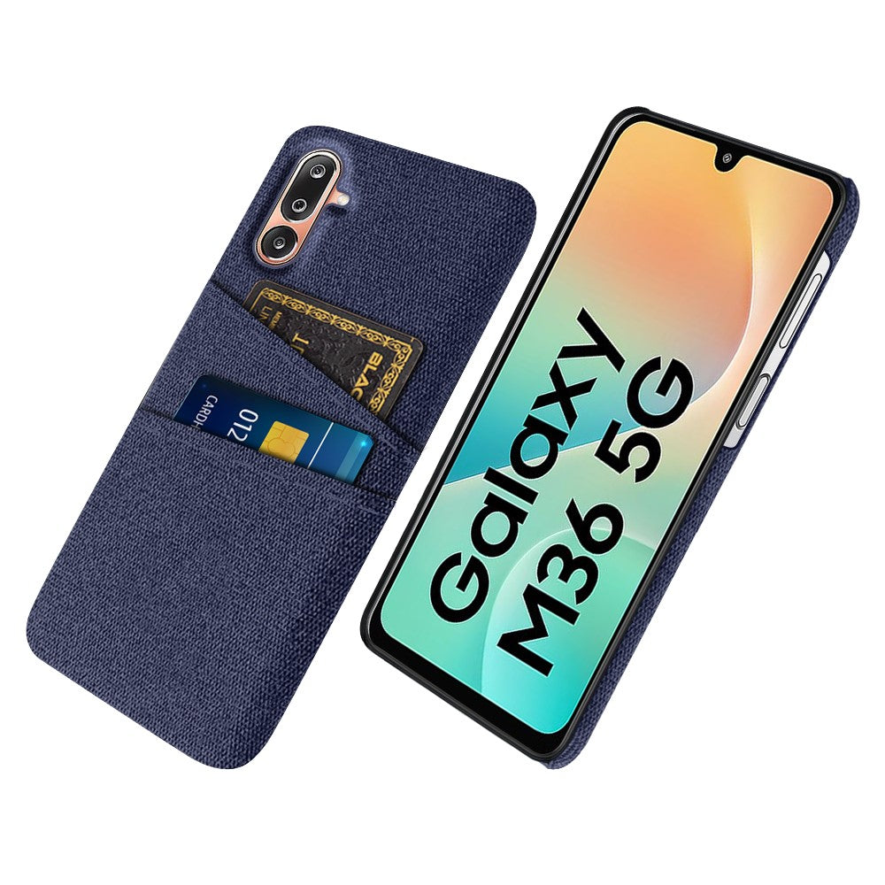 For Samsung Galaxy M36 5G Case Cloth + Hard PC Phone Cover with Dual Card Slots