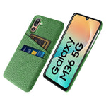 For Samsung Galaxy M36 5G Case Cloth + Hard PC Phone Cover with Dual Card Slots