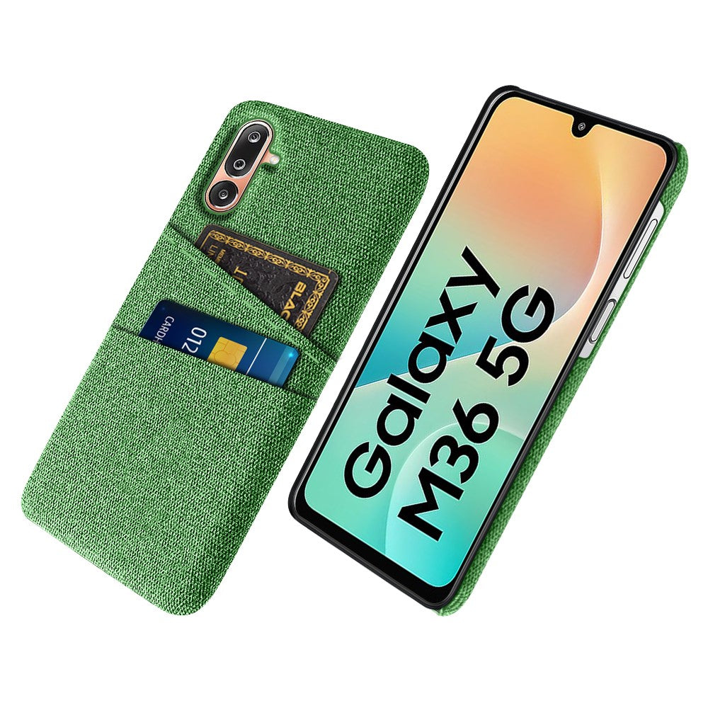 For Samsung Galaxy M36 5G Case Cloth + Hard PC Phone Cover with Dual Card Slots